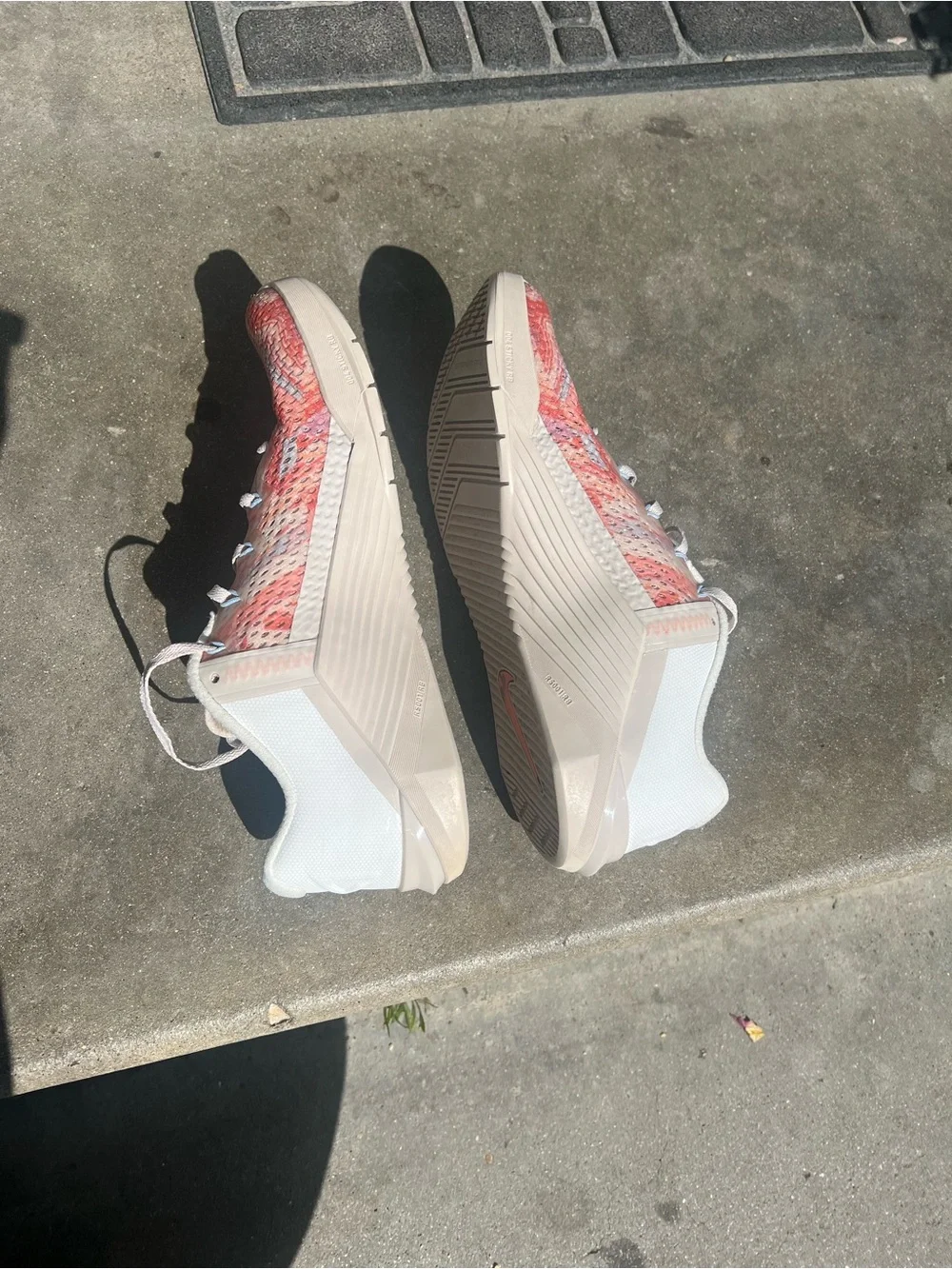Nike Coral and White Knit Running Shoes